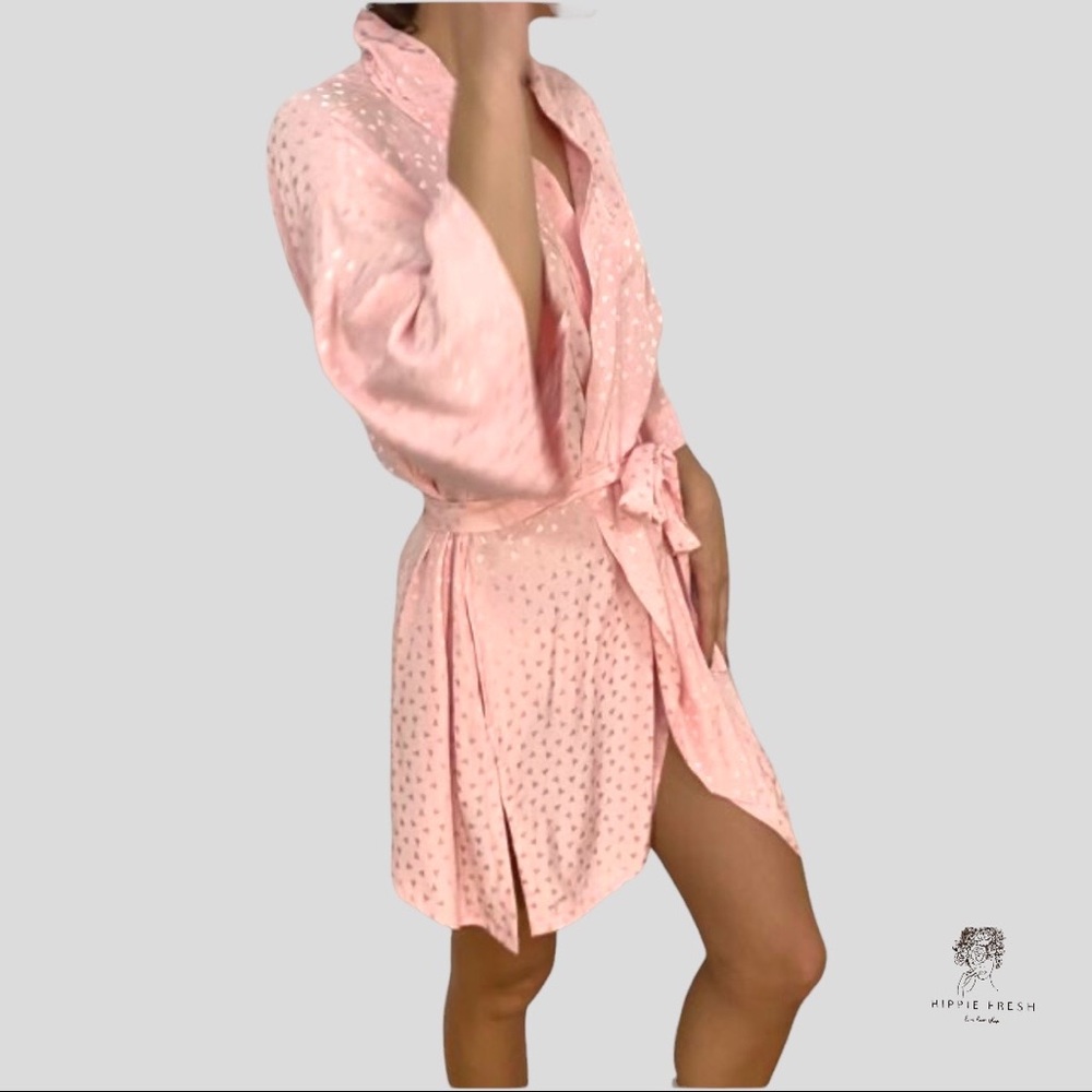 Onia Pink Gia Short Kimono Style Robe OS